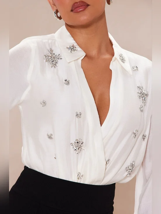 Fashion Nova embellish Bodysuit Pant Set - Picture 4 of 7